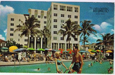 Florida Postcard Miami Beach The Atlantis Hotel Cabans Club
