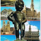 Belgium Postcard Brussels Kings House Town Hall Manneken Pis Fountain