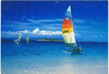 Fiji Postcard Beachcomber Island Sailing