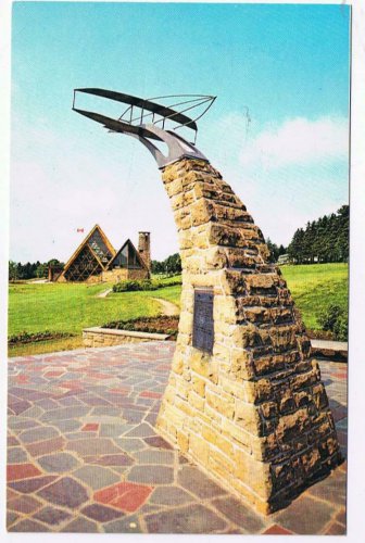 Nova Scotia Postcard Baddeck Monument Silver Dart Alexander Graham Bell Museum