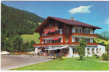 Switzerland Postcard Gstaad Hotel Garni Restaurant Tea Room Arc-en-Ciel