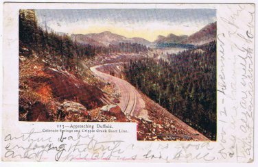Colorado Postcard Approaching Duffield Colorado Springs Cripple Creek Rail 1906