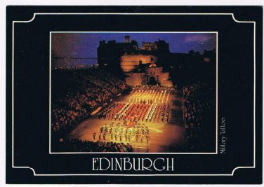 United Kingdom UK Postcard Scotland Edinburgh Military Tattoo Night Larger Card