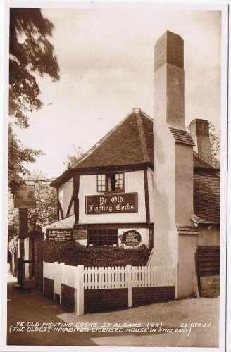 Postcard RPPC St Albans Ye Old Fighting Cocks England UK