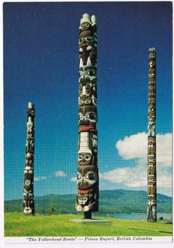 British Columbia Postcard Prince Rupert Totems On Hospital Lookout