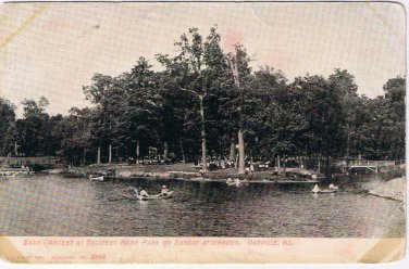 Illinois Postcard Danville RPPC Band Concert Soldiers Home Park 1905