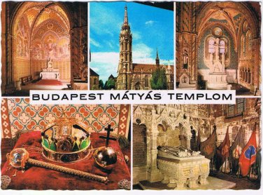 Hungary Postcard Budapest Matyas Templom Matthias Church Multi View