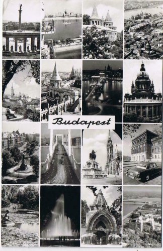 Hungary Postcard Budapest Multi View Castles Bridges City Scenes