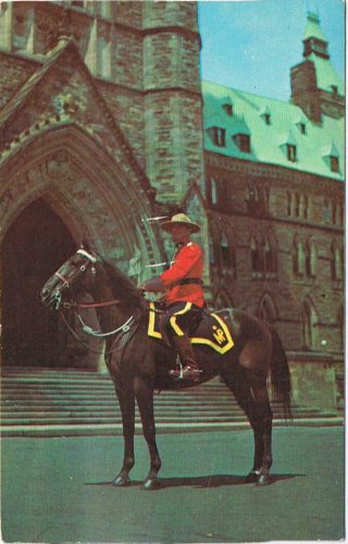 Canada Postcard RCMP Royal Canadian Mounted Police On Horse Parliament