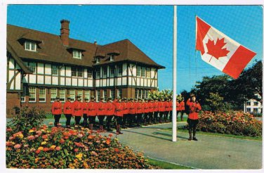Canada Postcard RCMP Royal Canadian Mounted Police Raising The Flag