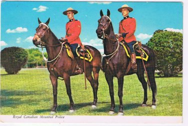 Canada Postcard RCMP Royal Canadian Mounted Police Two On Horse