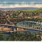 Pennsylvania New Jersey Postcard Bridge Easton to Phillipsburg Delaware River