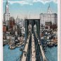 New York Postcard NYC Brooklyn Bridge Tower