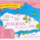 Nova Scotia Postcard Halifax Pictoral Map Historic Sites To Visit