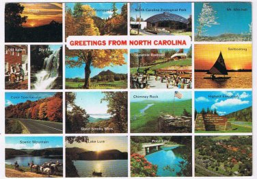 North Carolina Postcard Raleigh Tar Heel State Old North State Multi View