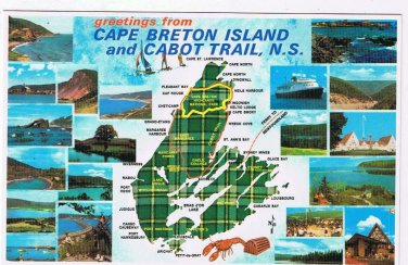 Nova Scotia Postcard Cape Breton Tartan Island Trail Multi View