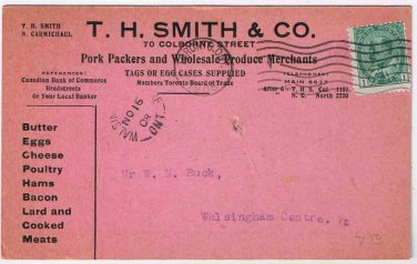 Advertising Postcard T H Smith U Co Pork Packers & Wholesale Produce Merchants