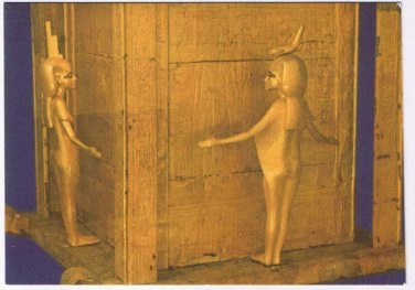 Egypt Postcard King Tut's Treasures Large Gold Canopic Chest