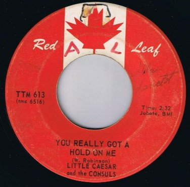 Little Caesar & Consuls You Really Got A Hold On Me 45 rpm It's So Easy Cdn Pres
