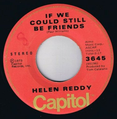 Helen Reddy If We Could Still Be Friends 45 rpm Delta Dawn Canadian Pressing