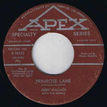 Jerry Wallace By Your Side 45 rpm Primrose Lane Canadian Pressing