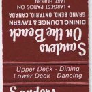 Matchbook Cover Sanders On The Beach Lounge & Tavern Grand Bend Ontario