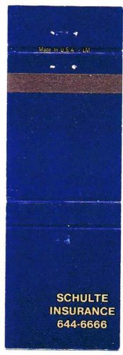 Matchbook Cover Schulte Insurance Bloomfield Hills Michigan