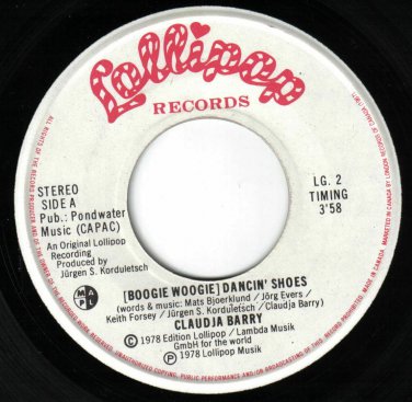 Claudja Barry Boogie Woogie Dancin Shoes 45 rpm Forget About You Canadian Press
