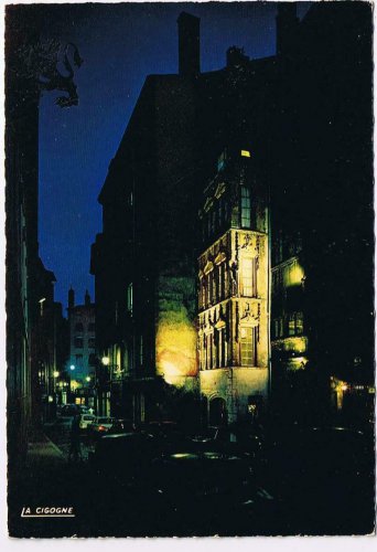 France Postcard Vieux Lyon 16th Century House Ornate Facade
