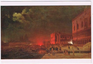 Italy Postcard Venice Ippolitoi Caffi Serenata Innanzi Alta Piazzetta S Marco