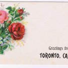 Ontario Postcard Toronto Greetings Embossed Roses