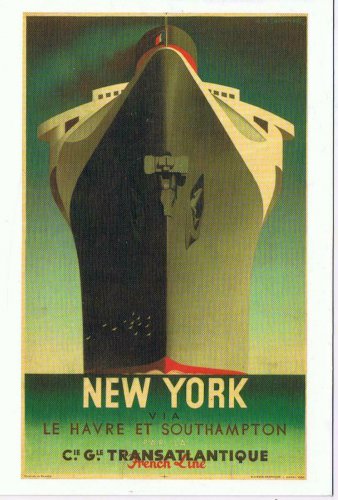 Art Postcard New York Transatlantic French Line 1935 Cassandre Museum Modern Art