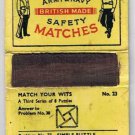 Matchbook Cover Masters Army & Navy Problem 23 Simple Puzzle