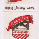 Matchbook Cover Charlie's Cafe Internationale Minneapolis Minnesota