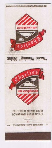 Matchbook Cover Charlie's Cafe Internationale Minneapolis Minnesota