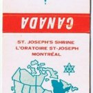 Matchbook Cover St Joseph's Shrine Montreal Quebec Canada