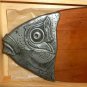 Cherry Wood & Pewter Gourmet Fish Serving Tray Quintessential Canada 22"