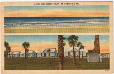 Florida Postcard St Augustine Ocean Side Motor Court