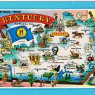 Kentucky Postcard Pictoral State Map Bluegrass State