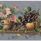 Ontario Postcard Newmarket Greeting Glitter Flowers Fruit
