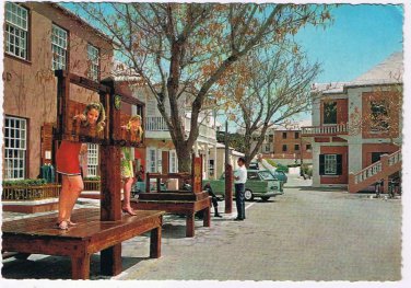 Bermuda Postcard St Georges Market Square Stocks In Old Town