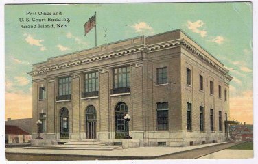 Nebraska Postcard Grand Island Post Office & Court Building 1911