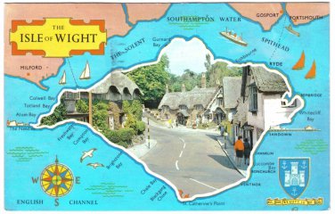 United Kingdom UK Postcard Map Isle Of Wight