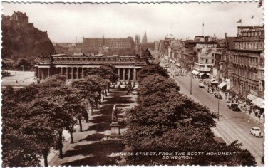 United Kingdom UK Postcard Edinburgh Scotland Princess St From Scott Monument