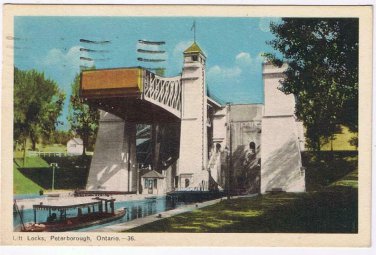 Ontario Postcard Peterborough Lift Lights PECO 1951