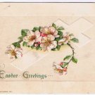 Easter Postcard Embossed Wild Roses On Cross Early 1900s