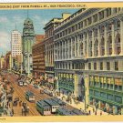 California Postcard San Francisco Market St from Powell St