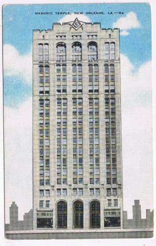 Louisiana Postcard New Orleans Masonic Temple