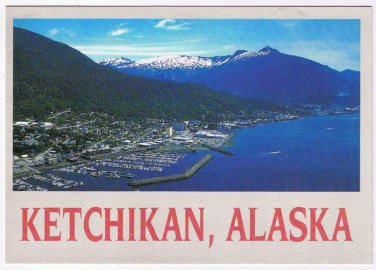 Alaska Postcard Ketchikan Aerial View Revillagigedo Island Salmon Creek