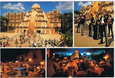 Florida Postcard Disneyworld Epcott Center Inside Ancient Pyramid Mexico